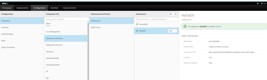 Configuración de JTA para Transacciones en WildFly